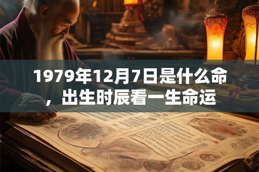 1979年12月7日是什么命，出生时辰看一生命运