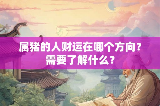 属猪的人财运在哪个方向?需要了解什么? 属猪的人财运在哪个方向?需要了解什么?