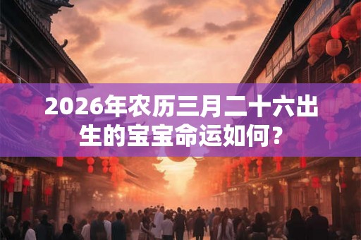 2026年农历三月二十六出生的宝宝命运如何？