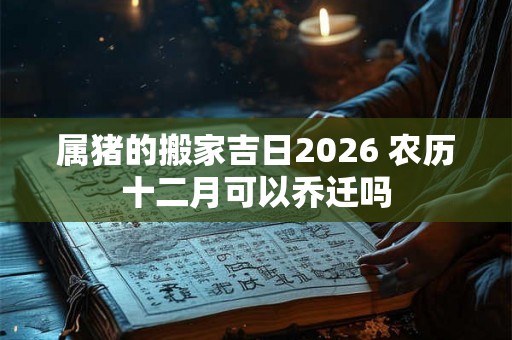 属猪的搬家吉日2026 农历十二月可以乔迁吗