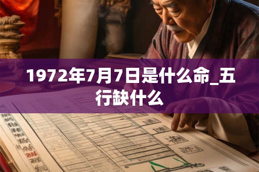 1972年7月7日是什么命_五行缺什么