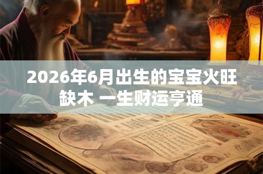 2026年6月出生的宝宝火旺缺木 一生财运亨通