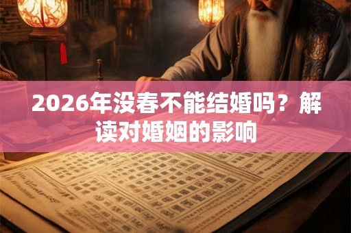 2026年没春不能结婚吗？解读对婚姻的影响