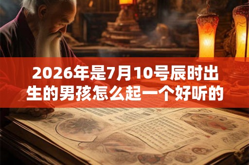 2026年是7月10号辰时出生的男孩怎么起一个好听的名字