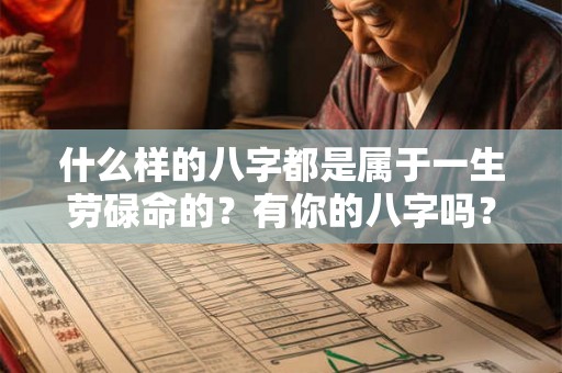 什么样的八字都是属于一生劳碌命的?有你的八字吗? 什么样的八字都是属于一生劳碌命的?有你的八字吗?