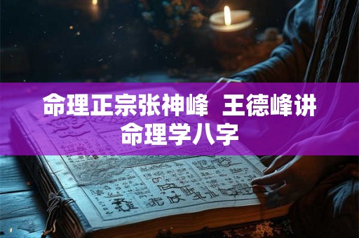命理正宗张神峰  王德峰讲命理学八字