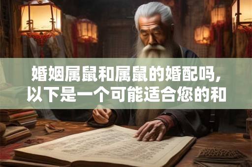 婚姻属鼠和属鼠的婚配吗,以下是一个可能适合您的和 婚姻属鼠和属鼠的婚配吗,以下是一个可能适合您的和
