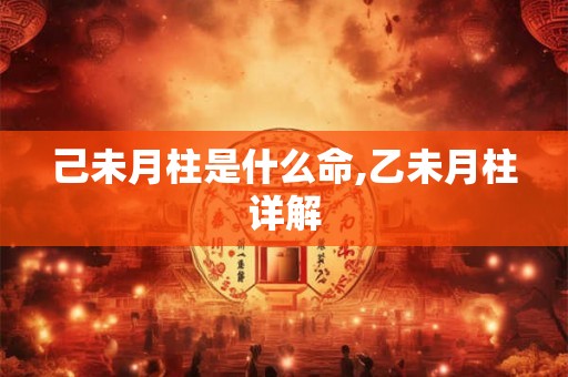 己未月柱是什么命,乙未月柱详解