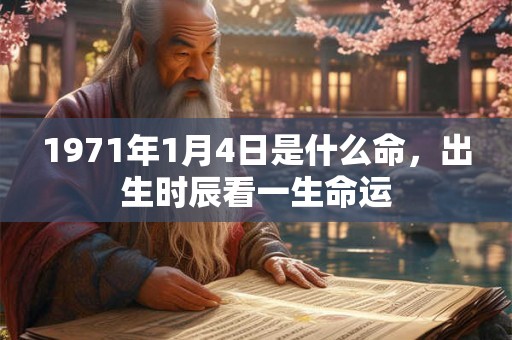 1971年1月4日是什么命,出生时辰看一生命运 1971年1月4日是什么命,出生时辰看一生命运