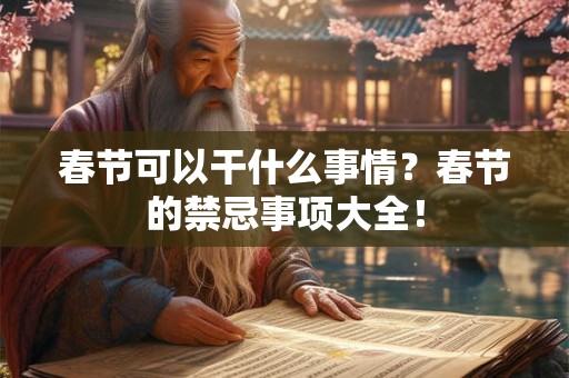 春节可以干什么事情？春节的禁忌事项大全！