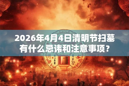 2026年4月4日清明节扫墓有什么忌讳和注意事项? 2026年4月4日清明节扫墓有什么忌讳和注意事项?