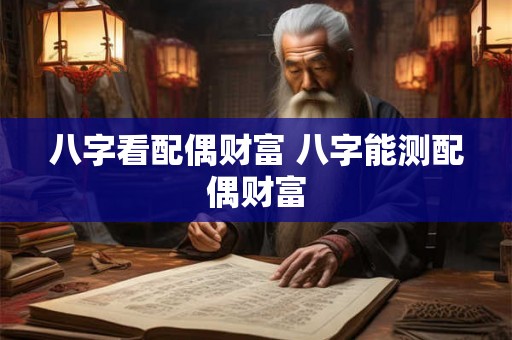 八字看配偶财富 八字能测配偶财富