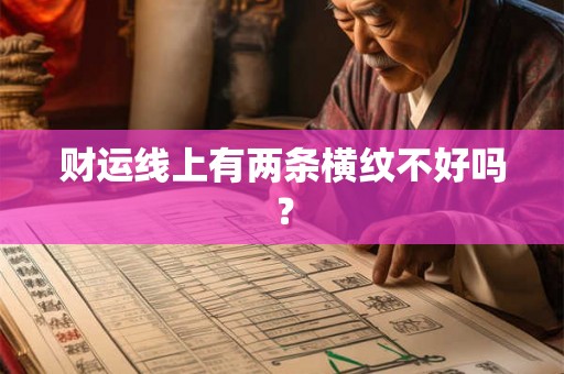 财运线上有两条横纹不好吗？