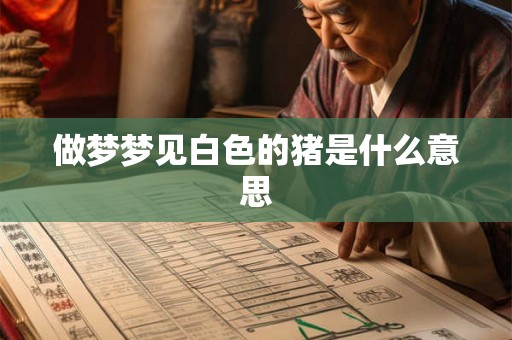 做梦梦见白色的猪是什么意思
