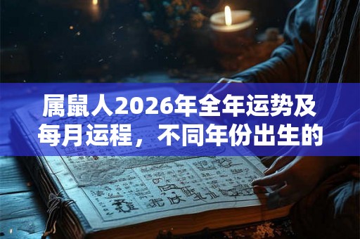 属鼠人2026年全年运势及每月运程,不同年份出生的属鼠人运势大全 属鼠人2026年全年运势及每月运程,不同年份出生的属鼠人运势大全