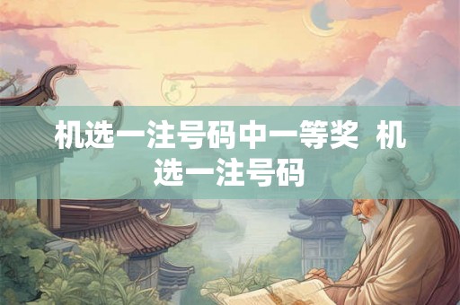机选一注号码中一等奖  机选一注号码