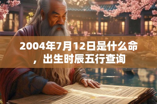 2004年7月12日是什么命，出生时辰五行查询