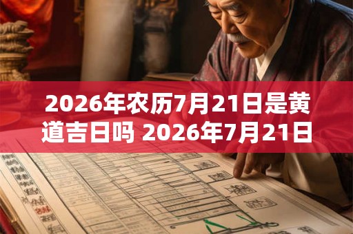 2026年农历7月21日是黄道吉日吗 2026年7月21日是黄道吉日吗