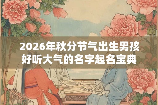 2026年秋分节气出生男孩好听大气的名字起名宝典