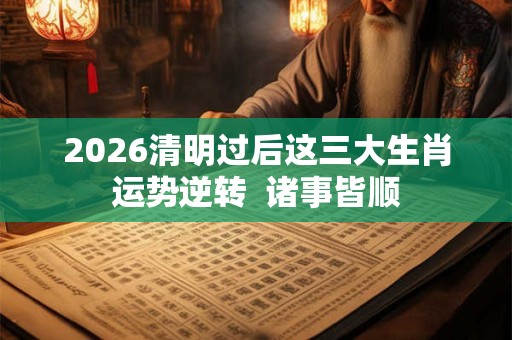 2026清明过后这三大生肖运势逆转  诸事皆顺