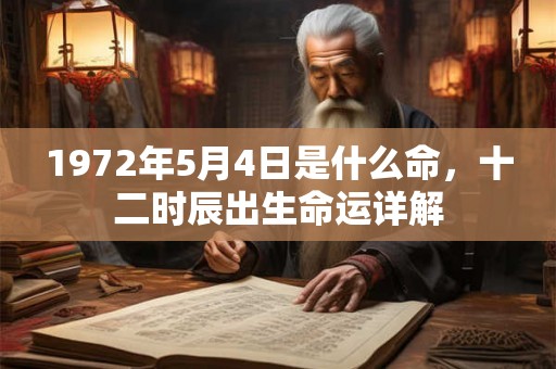 1972年5月4日是什么命，十二时辰出生命运详解