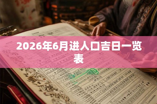 2026年6月进人口吉日一览表 2026年6月进人口吉日一览表