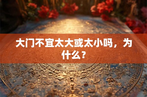 大门不宜太大或太小吗，为什么？