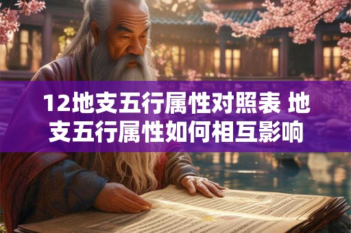 12地支五行属性对照表 地支五行属性如何相互影响 12地支五行属性对照表 地支五行属性如何相互影响