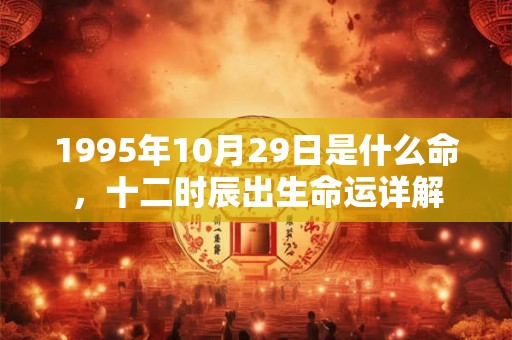 1995年10月29日是什么命，十二时辰出生命运详解