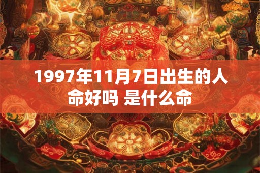 1997年11月7日出生的人命好吗 是什么命