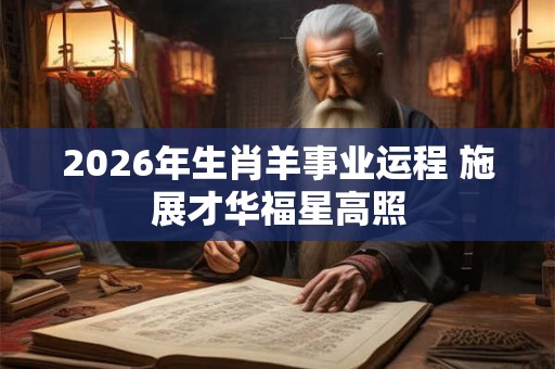 2026年生肖羊事业运程 施展才华福星高照
