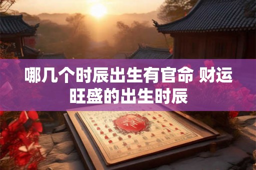 哪几个时辰出生有官命 财运旺盛的出生时辰