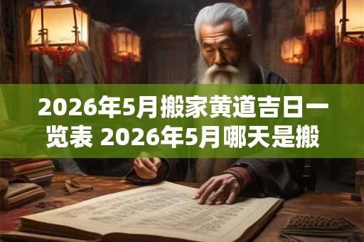 2026年5月搬家黄道吉日一览表 2026年5月哪天是搬家黄道吉日