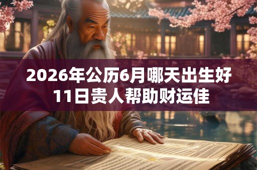2026年公历6月哪天出生好 11日贵人帮助财运佳