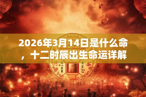 2026年3月14日是什么命，十二时辰出生命运详解