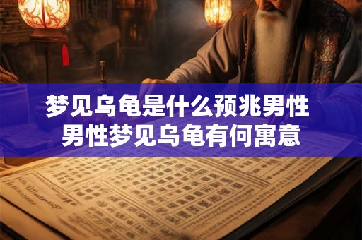 梦见乌龟是什么预兆男性 男性梦见乌龟有何寓意