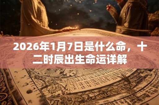 2026年1月7日是什么命，十二时辰出生命运详解