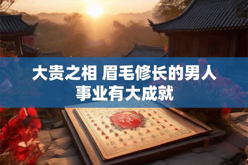 大贵之相 眉毛修长的男人事业有大成就