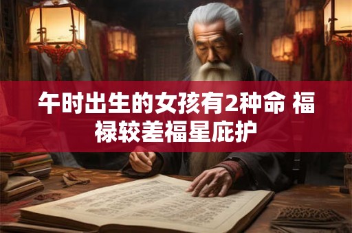 午时出生的女孩有2种命 福禄较差福星庇护 午时出生的女孩有2种命 福禄较差福星庇护