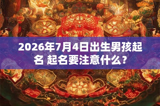2026年7月4日出生男孩起名 起名要注意什么？