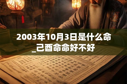 2003年10月3日是什么命_己酉命命好不好