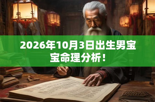 2026年10月3日出生男宝宝命理分析! 2026年10月3日出生男宝宝命理分析!