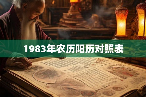 1983年农历阳历对照表 1983年农历阳历对照表