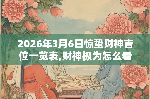 2026年3月6日惊蛰财神吉位一览表,财神极为怎么看？