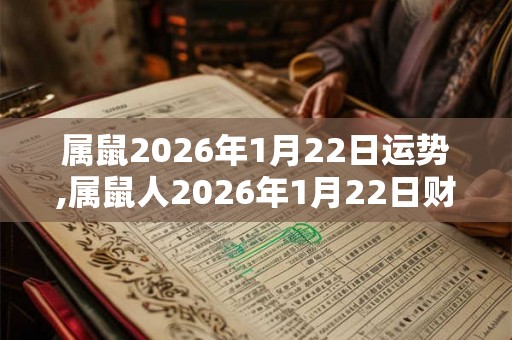 属鼠2026年1月22日运势,属鼠人2026年1月22日财运,生肖鼠2026年1月22日运势