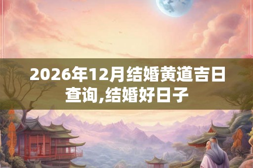 2026年12月结婚黄道吉日查询,结婚好日子 2026年12月结婚黄道吉日查询,结婚好日子