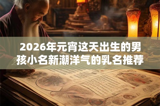 2026年元宵这天出生的男孩小名新潮洋气的乳名推荐