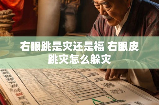 右眼跳是灾还是福 右眼皮跳灾怎么躲灾