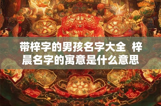 带梓字的男孩名字大全 梓晨名字的寓意是什么意思 带梓字的男孩名字大全 梓晨名字的寓意是什么意思