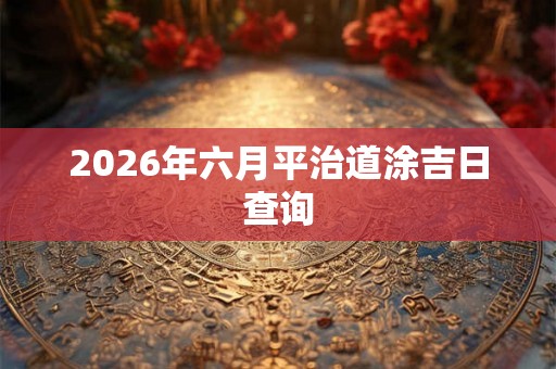 2026年六月平治道涂吉日查询